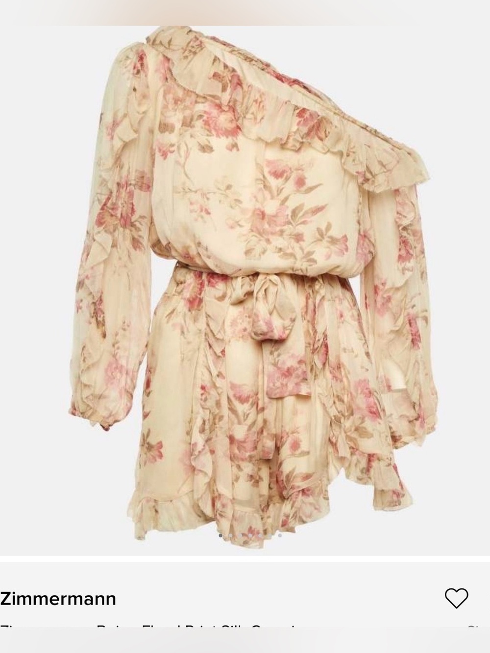 Zimmermann Beige Floral Print Silk Corsair size 3